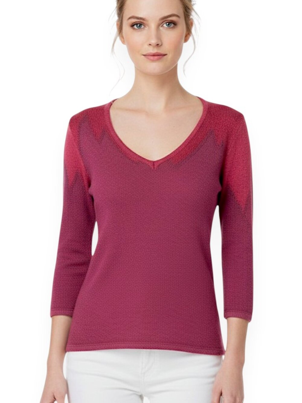 Versace Versus Gianni Vintage Mauve Purple Pink V-neck Mohair Wool Sweater 38 S